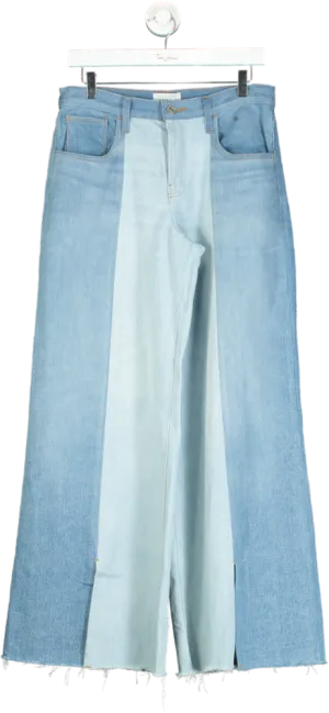 Frame Blue Split Personality Wide Leg Jeans UK W28