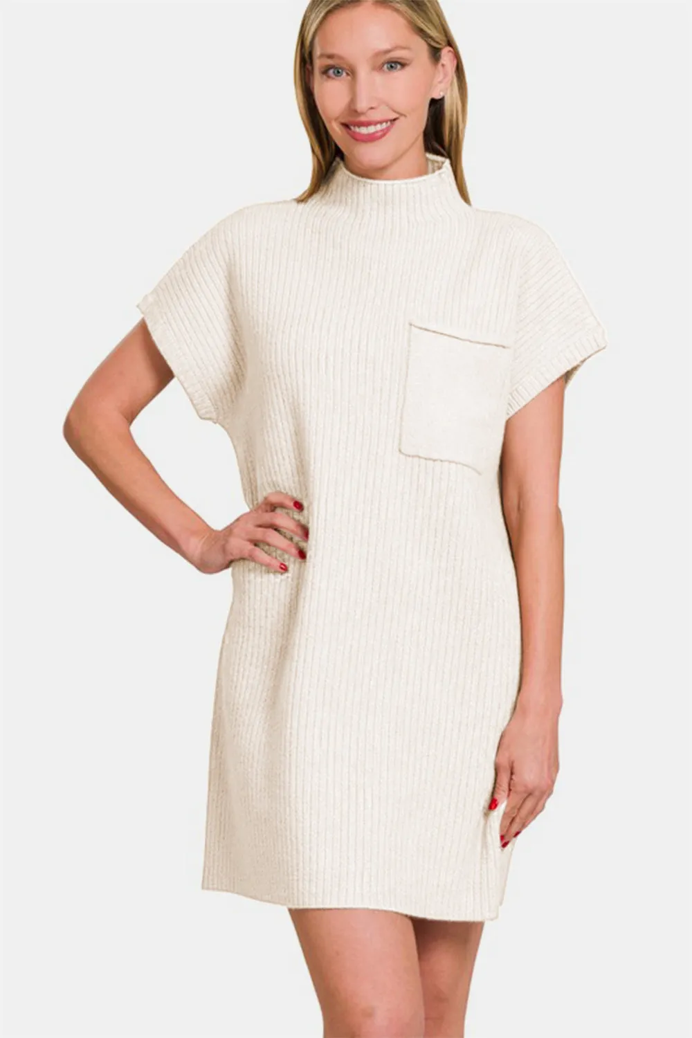 Hazel Blues® |  Zenana Short Sleeve Sweater Mini Dress