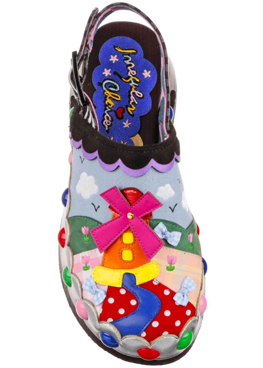 Irregular Choice Your Biggest Fan Windmills Clogs Black