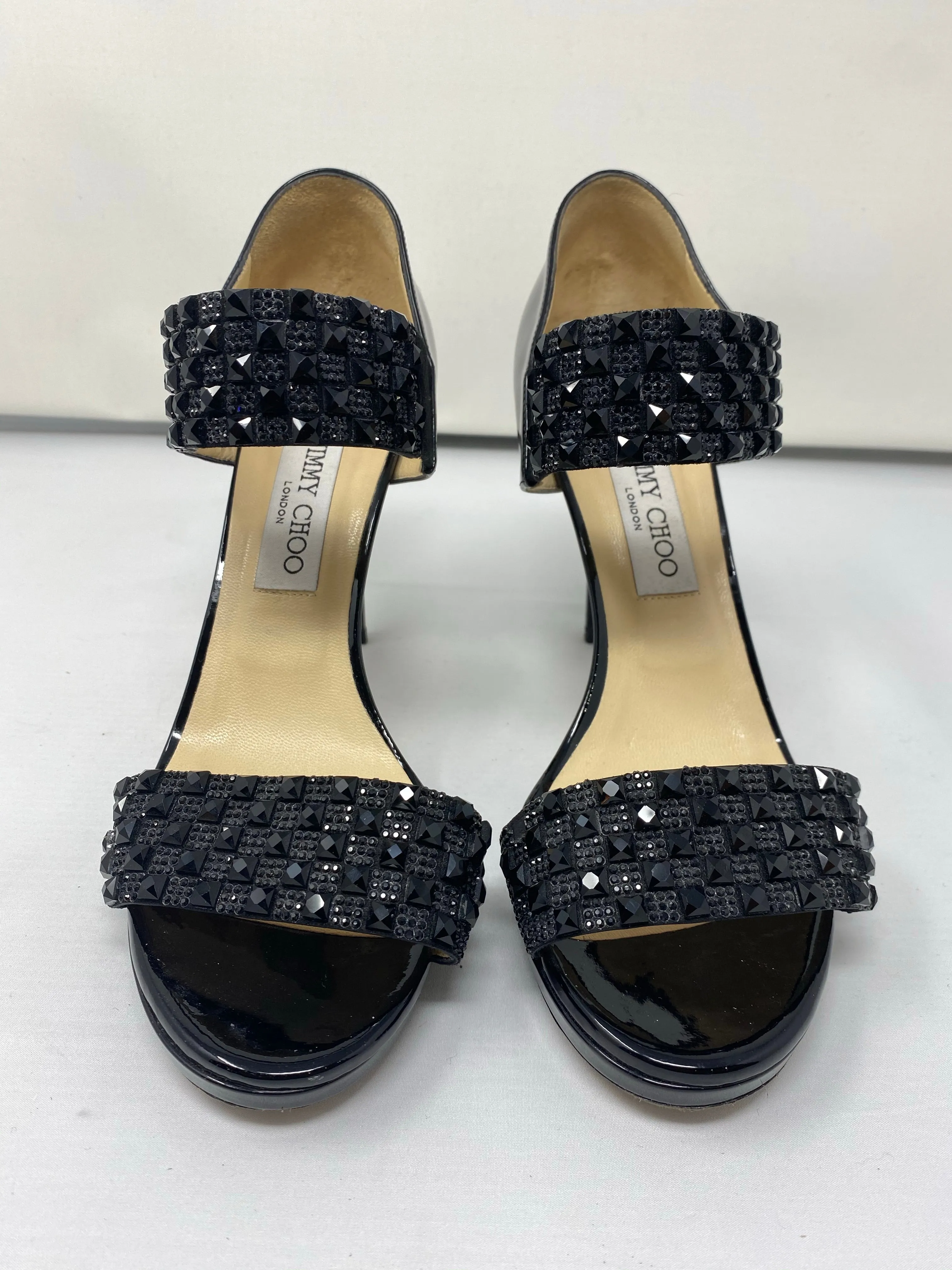 Jimmy Choo Elastic Strap Sandals with Black Studs
