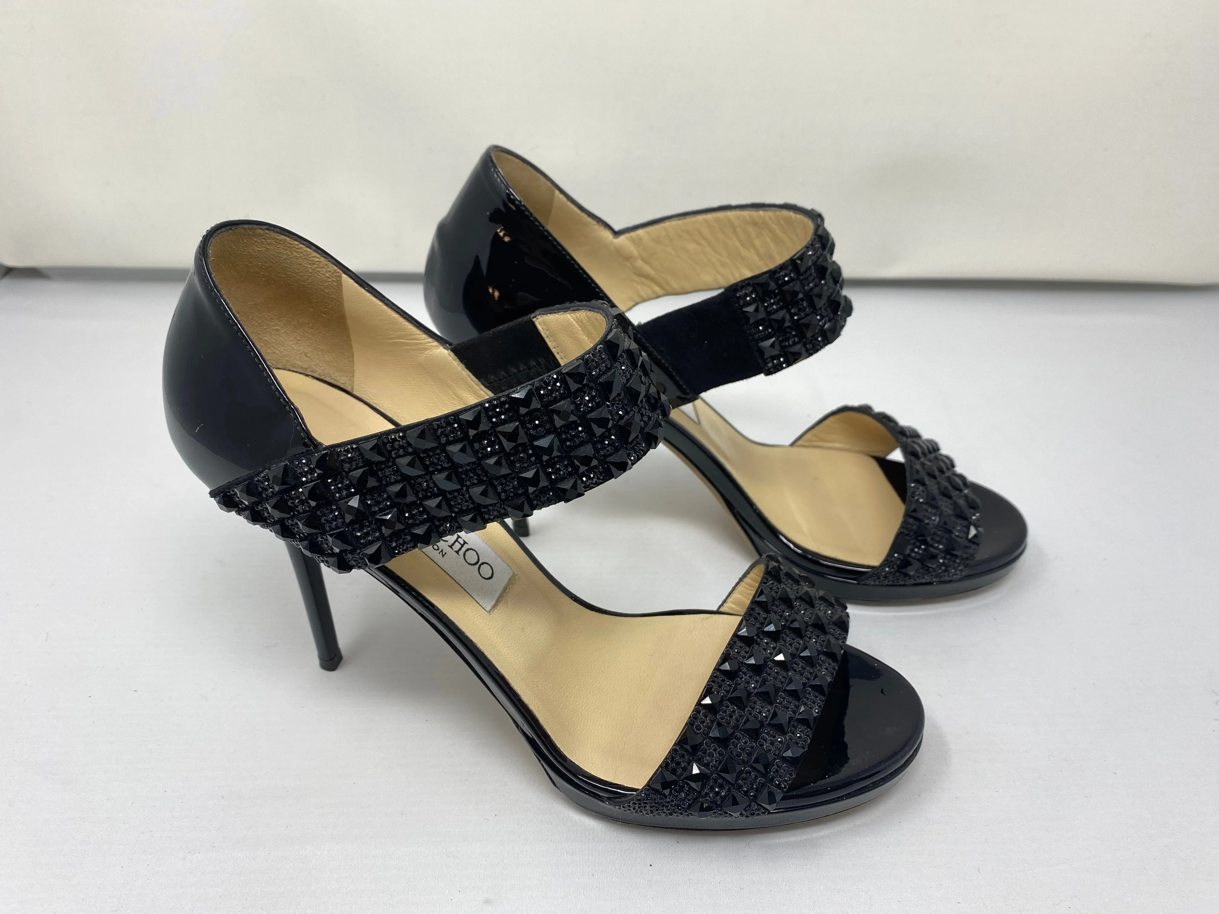 Jimmy Choo Elastic Strap Sandals with Black Studs