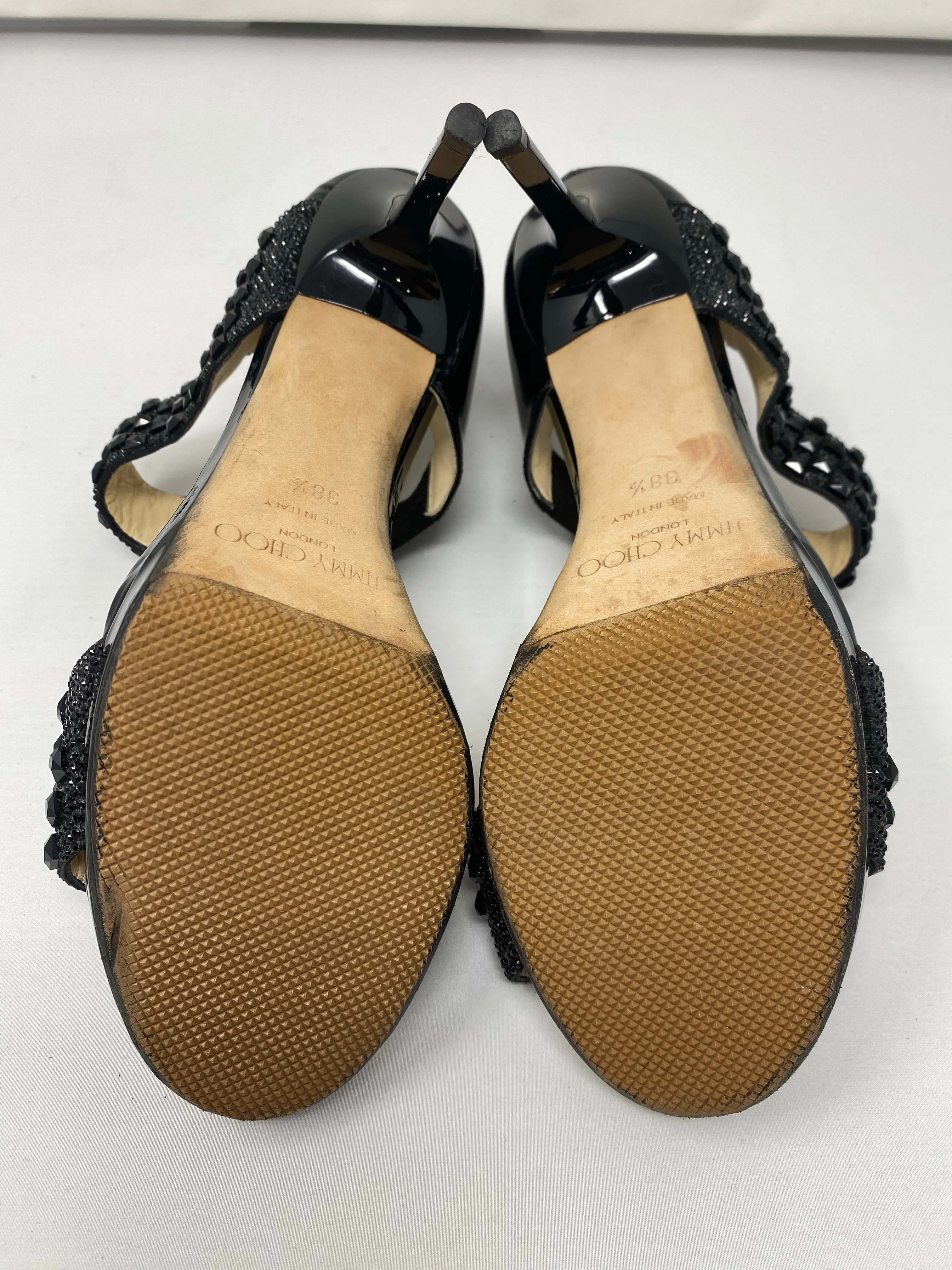 Jimmy Choo Elastic Strap Sandals with Black Studs