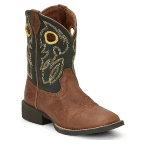 Justin Brands Boys' Boots Square Toe Bowline Junior - Green/Brown