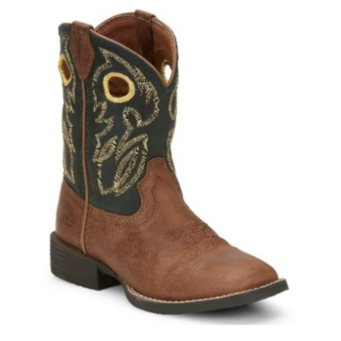 Justin Brands Boys' Boots Square Toe Bowline Junior - Green/Brown