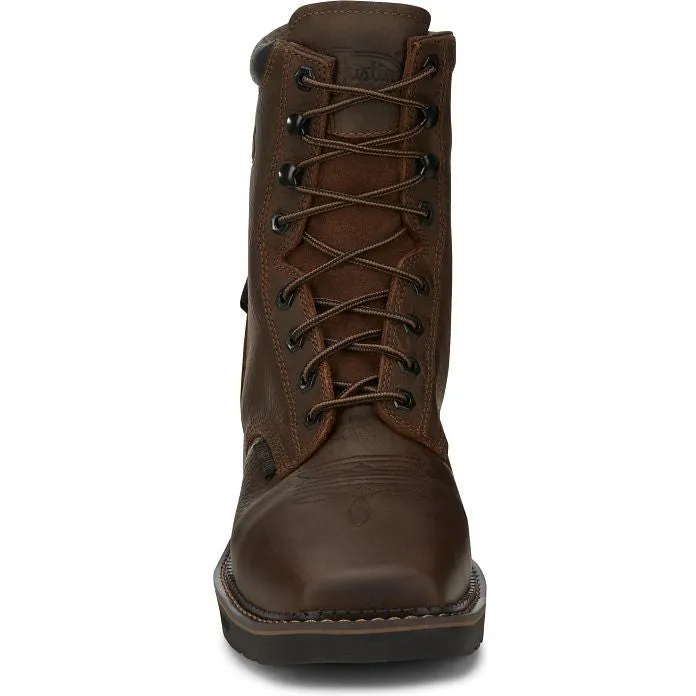 Justin Men's Driller 8" CT Waterproof Western Work Boot -Brown- SE462