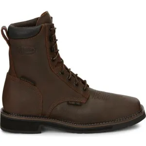 Justin Men's Driller 8" CT Waterproof Western Work Boot -Brown- SE462