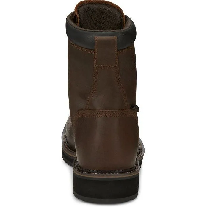Justin Men's Driller 8" CT Waterproof Western Work Boot -Brown- SE462