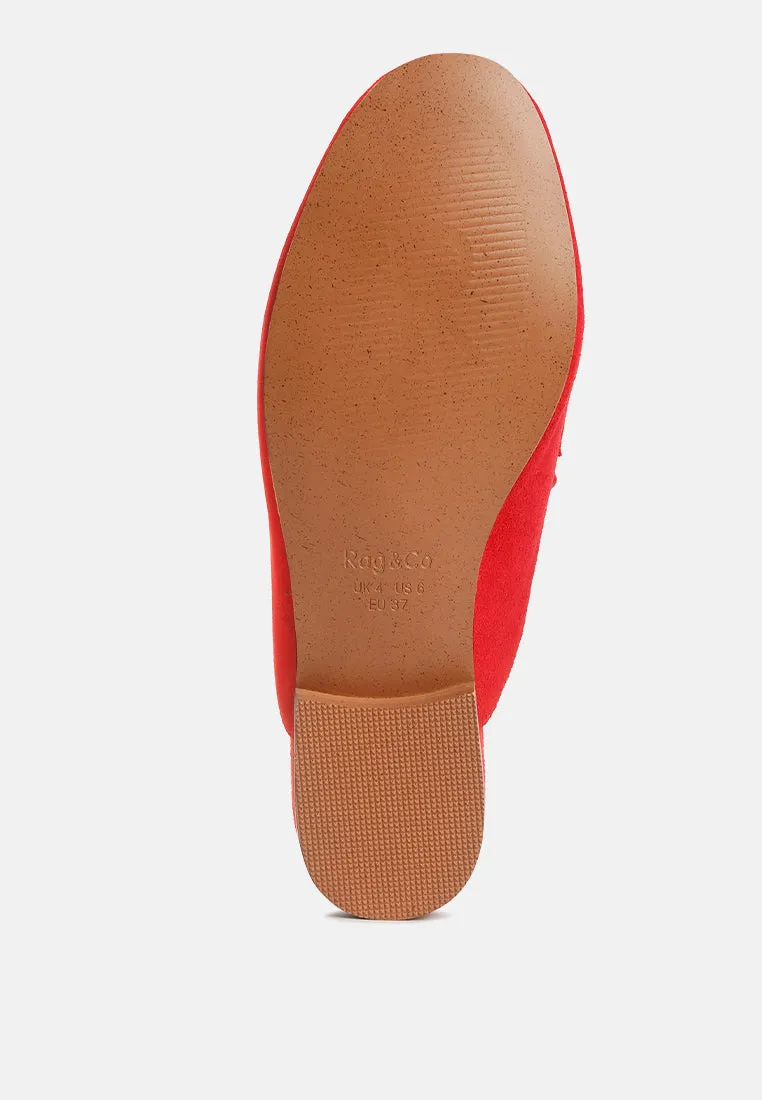 Krizia Chunky Chain Suede Slip On Mules By Ruw