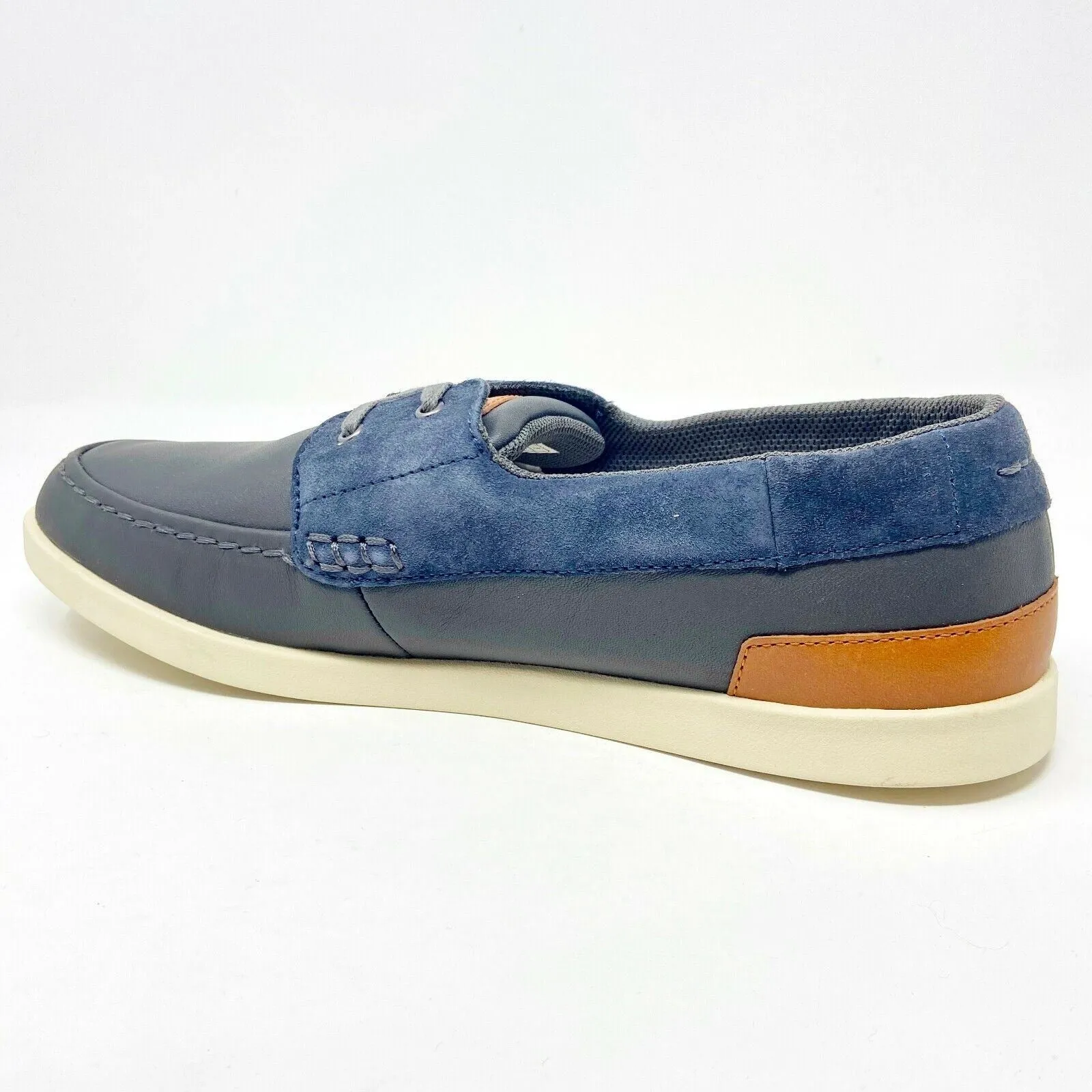 Lacoste Arverne 6 SRM Leather Suede Grey Blue Mens Boat Loafers Casual Shoes