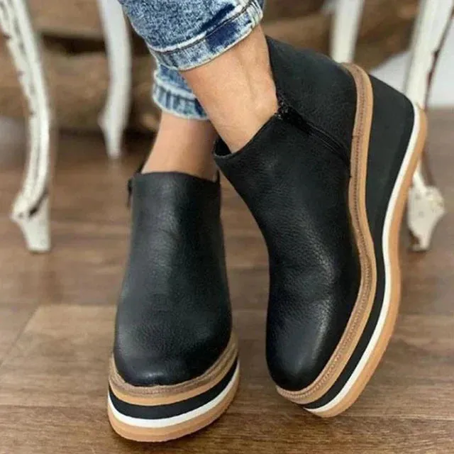 Leather Ankle Boots for Women