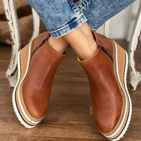 Leather Ankle Boots for Women