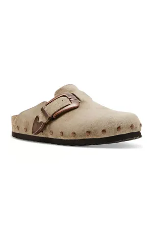 Madden Girl Pepper Buckle Clogs for Women in Taupe | PEPPER-TAUPE
