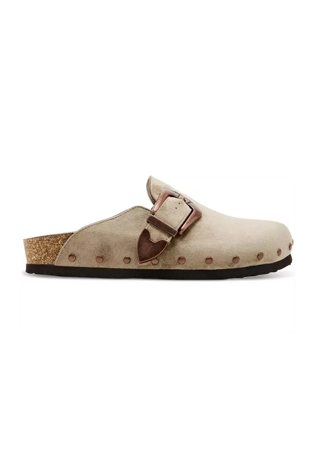 Madden Girl Pepper Buckle Clogs for Women in Taupe | PEPPER-TAUPE