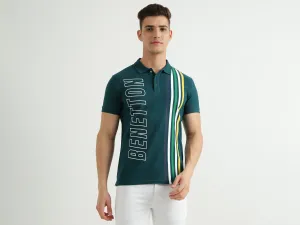 Mens Short Sleeve Stripe Polo T-Shirt