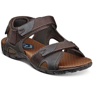 Mens Solid Faux Leather Fisherman Sandals