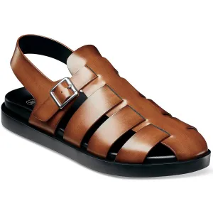 Mens Strappy Faux Leather Fisherman Sandals