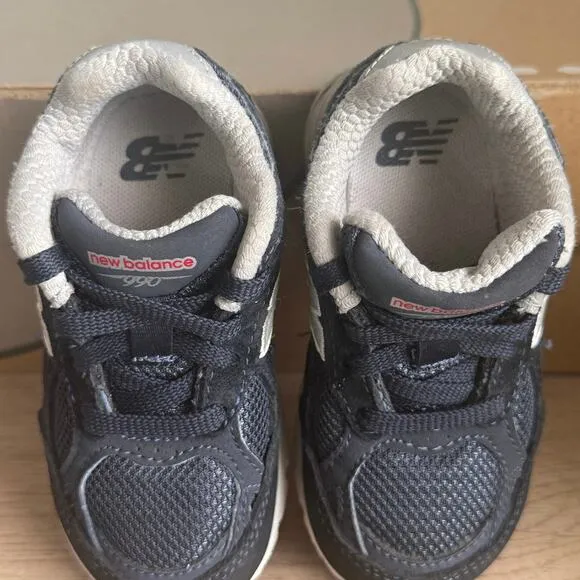 New Balance 990 Navy/White Toddler Sneakers- SZ 6 C