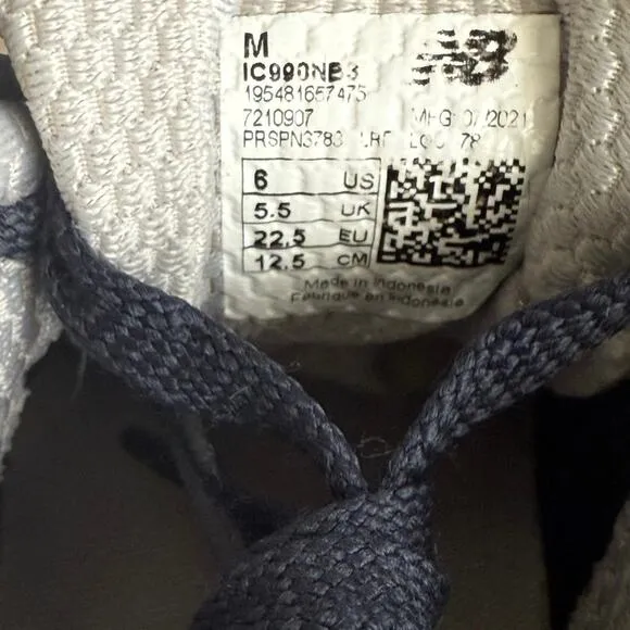 New Balance 990 Navy/White Toddler Sneakers- SZ 6 C