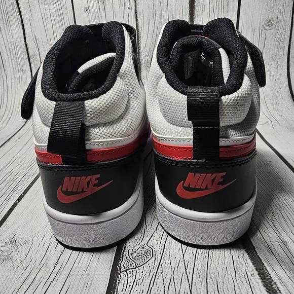 Nike Court Borough Mid 2 Red Black White Sneakers Size 6.5Y CD7782 New No Box