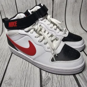 Nike Court Borough Mid 2 Red Black White Sneakers Size 6.5Y CD7782 New No Box
