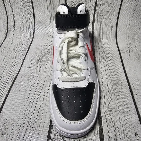 Nike Court Borough Mid 2 Red Black White Sneakers Size 6.5Y CD7782 New No Box