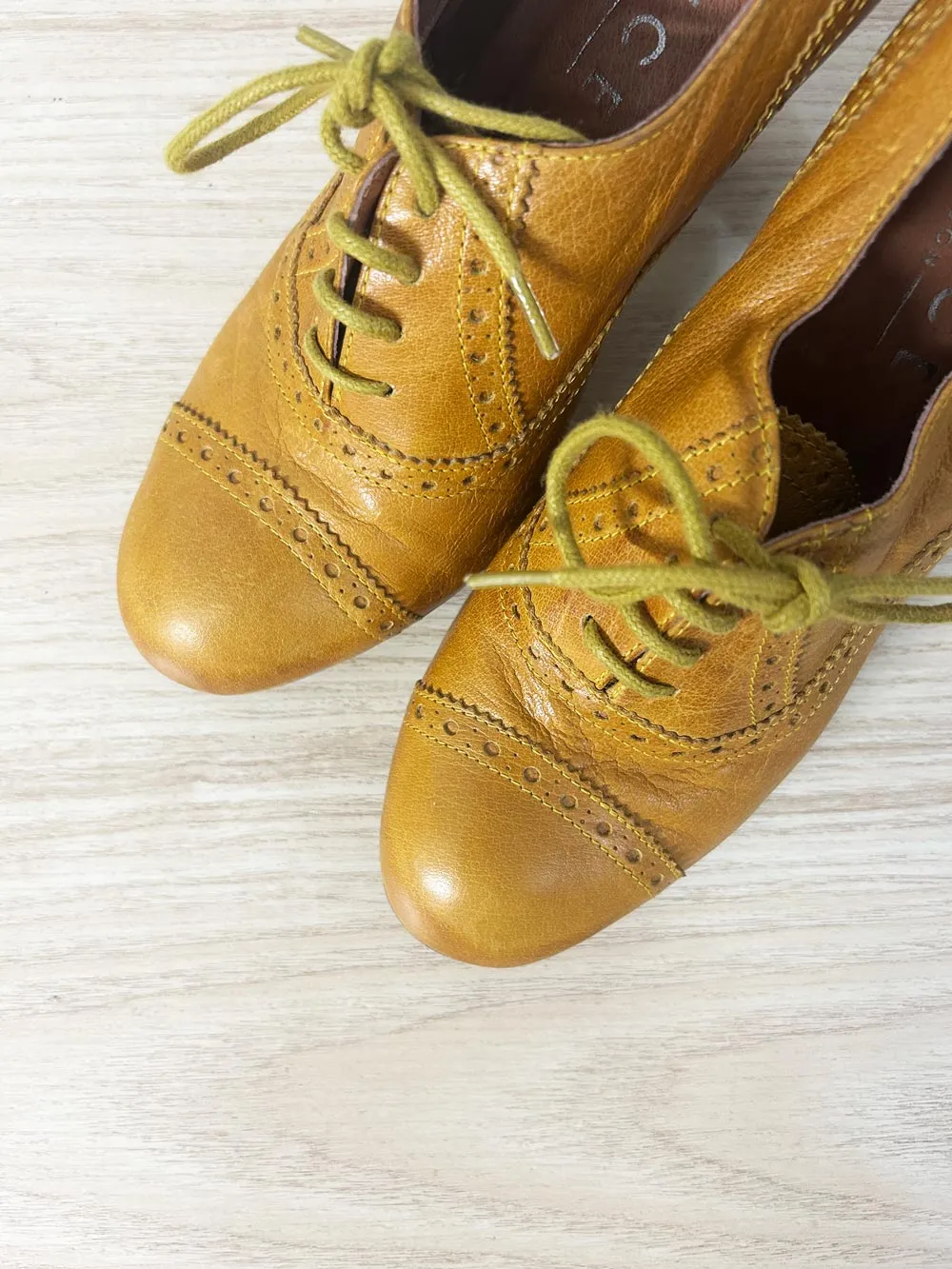 office london retro heeled leather loafers