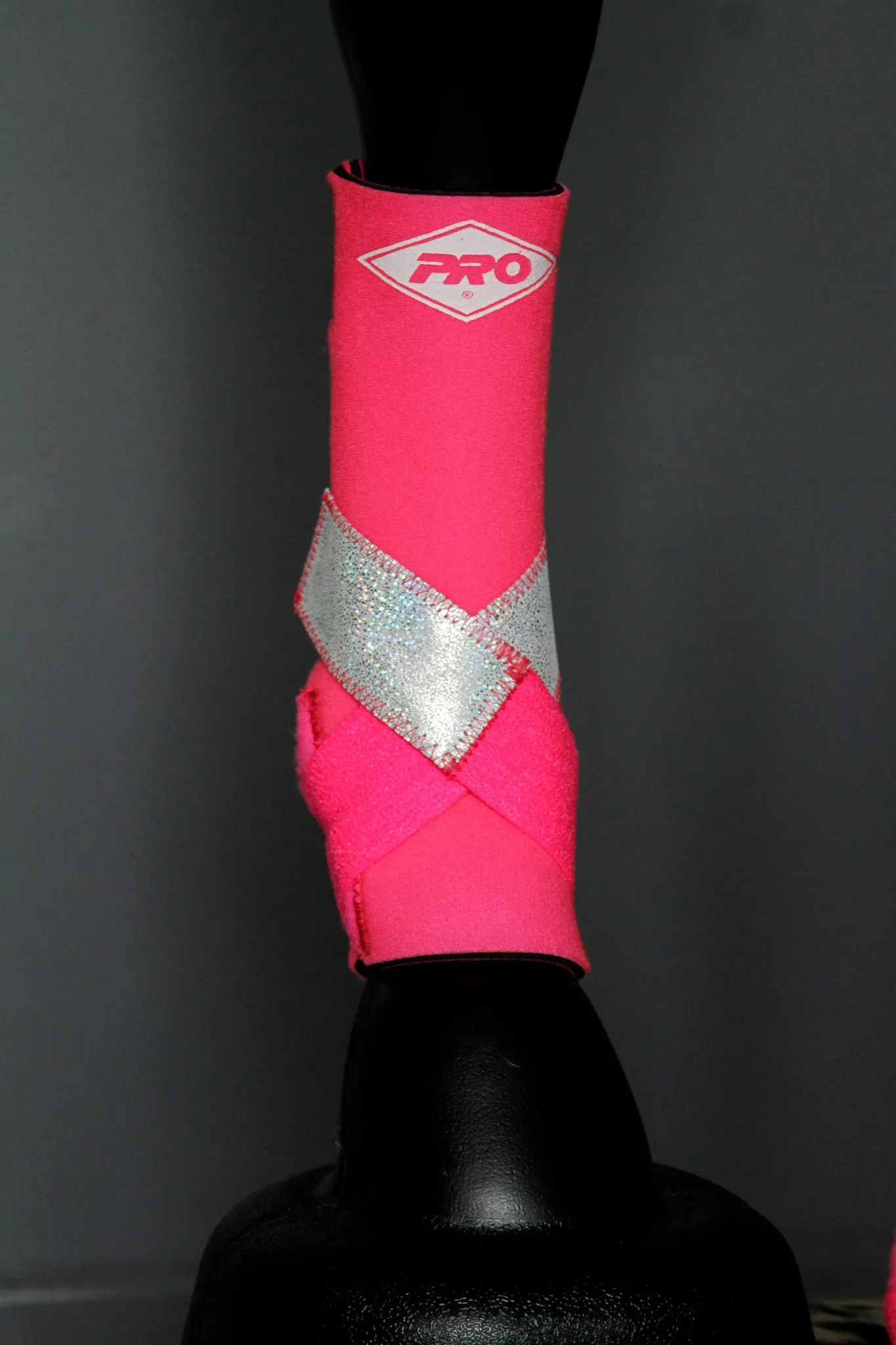 PINK H20 Front & Rear Set White Sparkle Leather Straps Support Boots and Bells