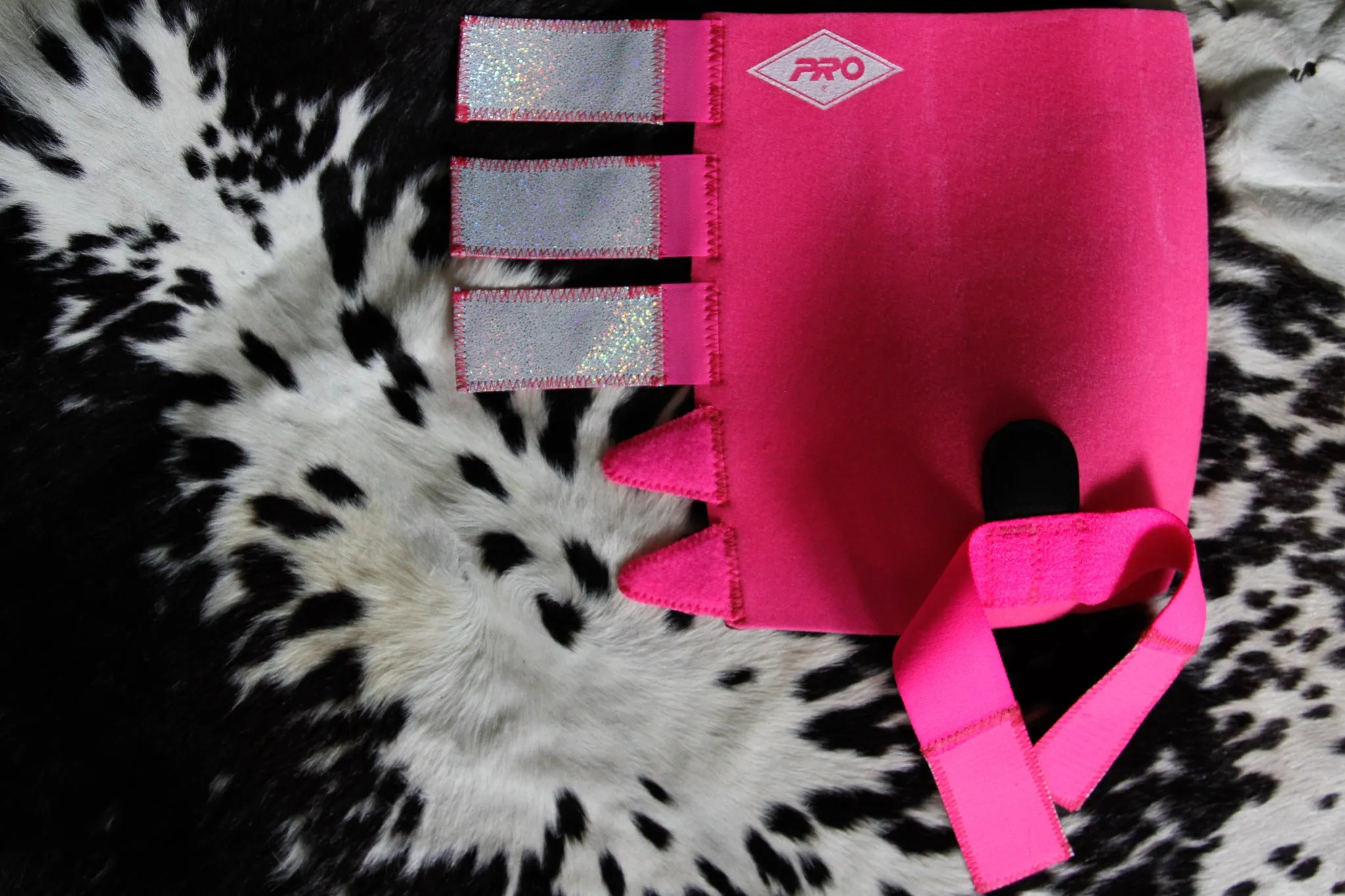 PINK H20 Front & Rear Set White Sparkle Leather Straps Support Boots and Bells