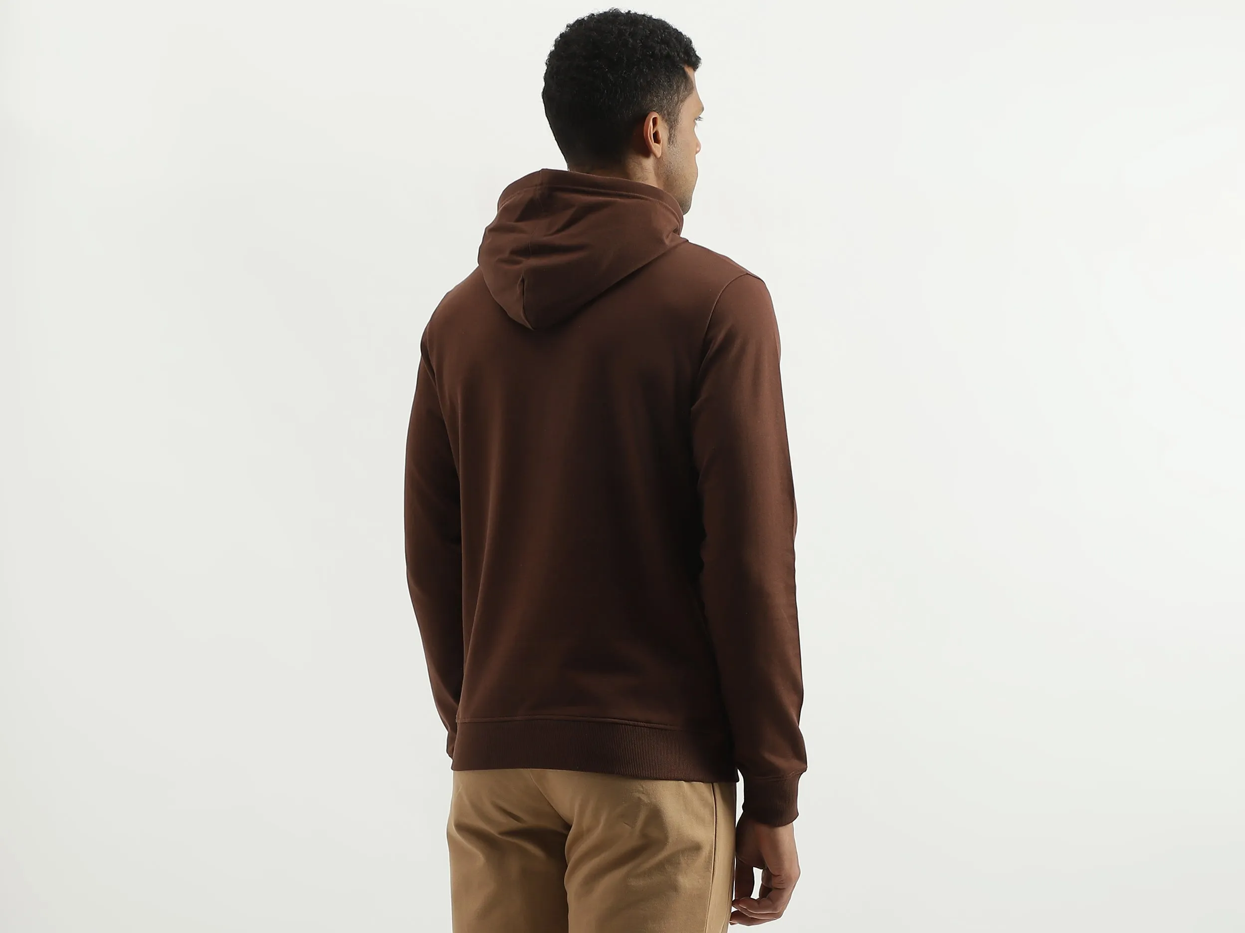 Regular Fit Hooded Striped Line Sweatshirt
