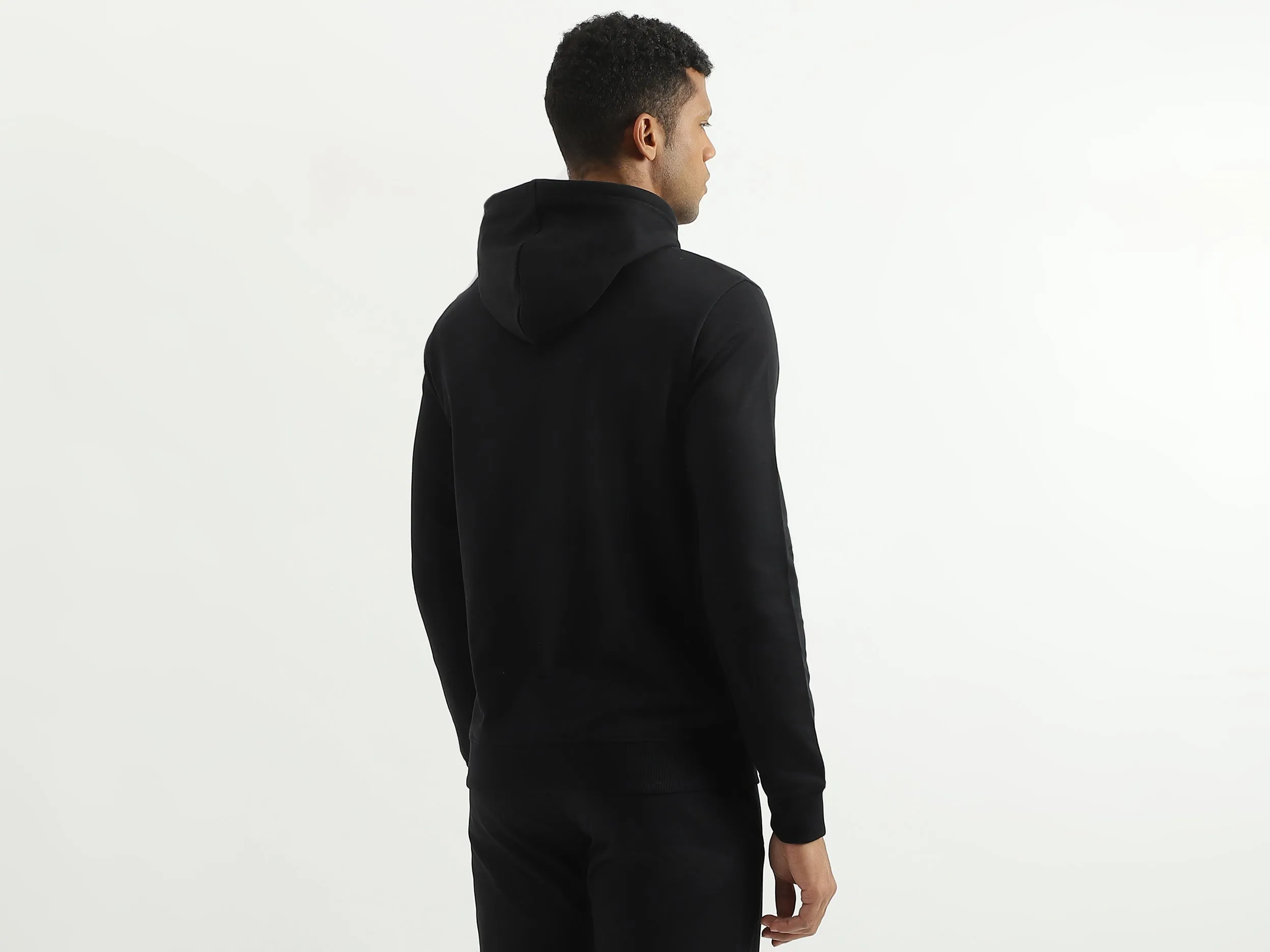 Regular Fit Hooded Striped Line Sweatshirt
