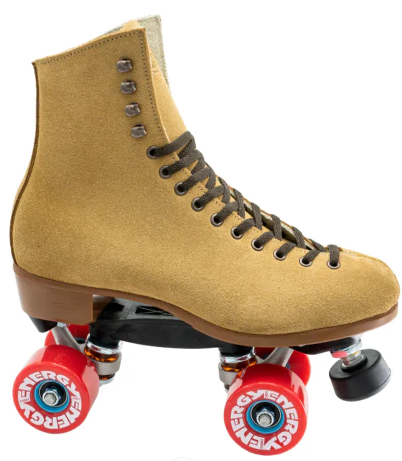 Riedell Zone 135 Tan w Energys and Adjustable Toe Stops