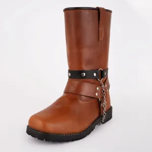 Rivets Leather Boot Chain - Biker Motorcycle Acessory