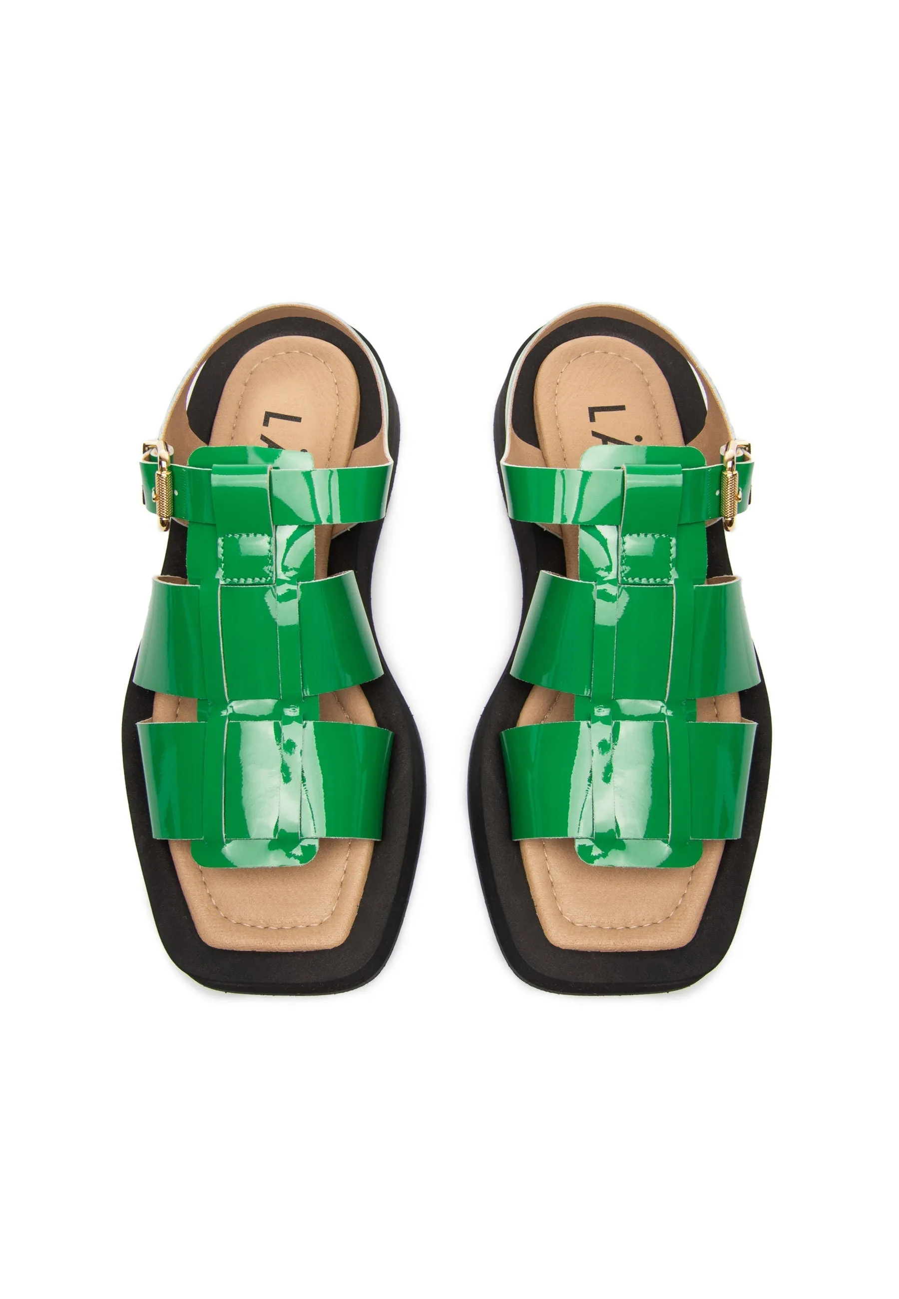 Samantha Green Patent Leather Sandals