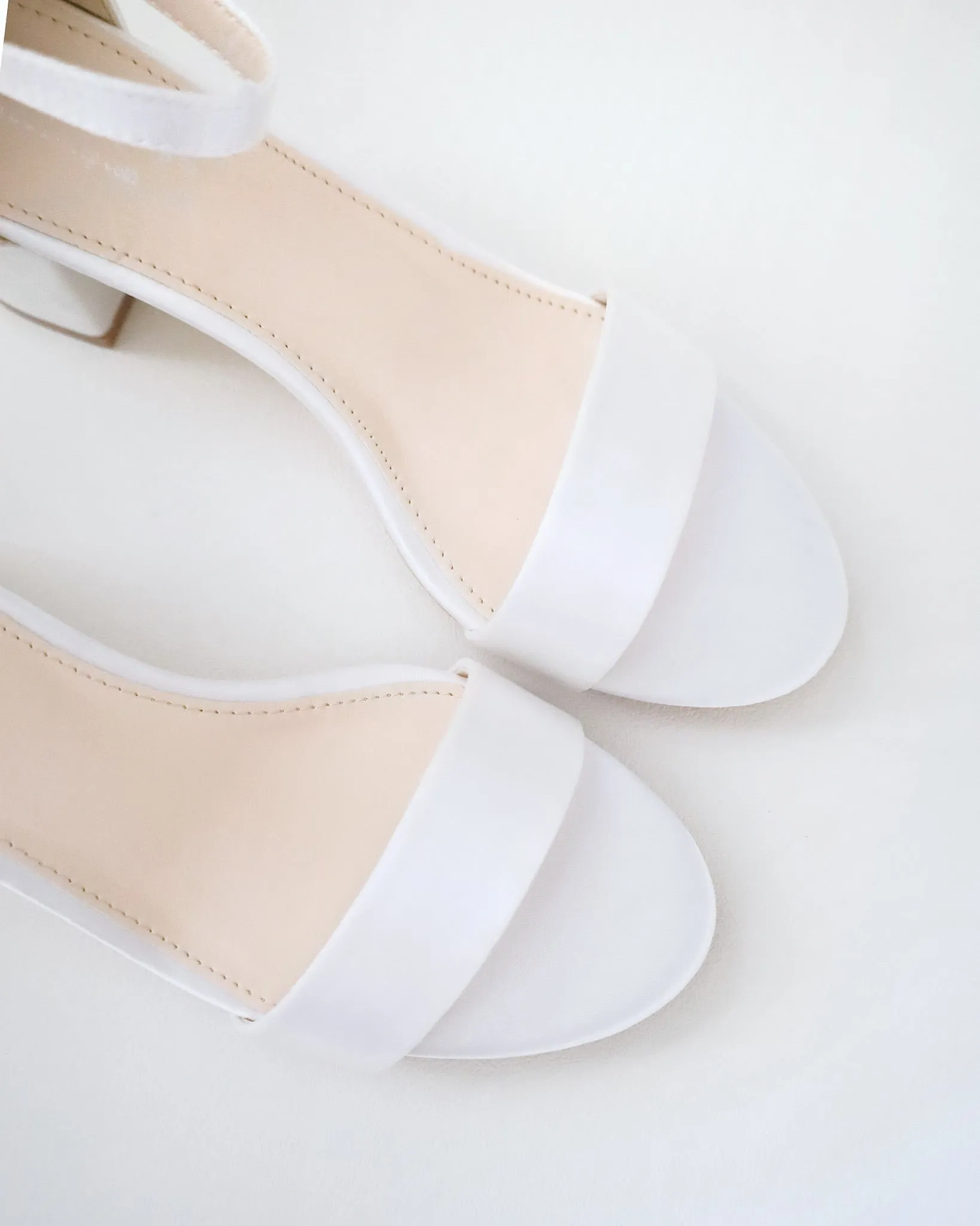 Satin Block Heel Sandals with Ankle Strap