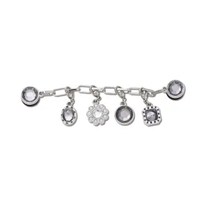 Silver Adjustable Charm Chain Jibbitz