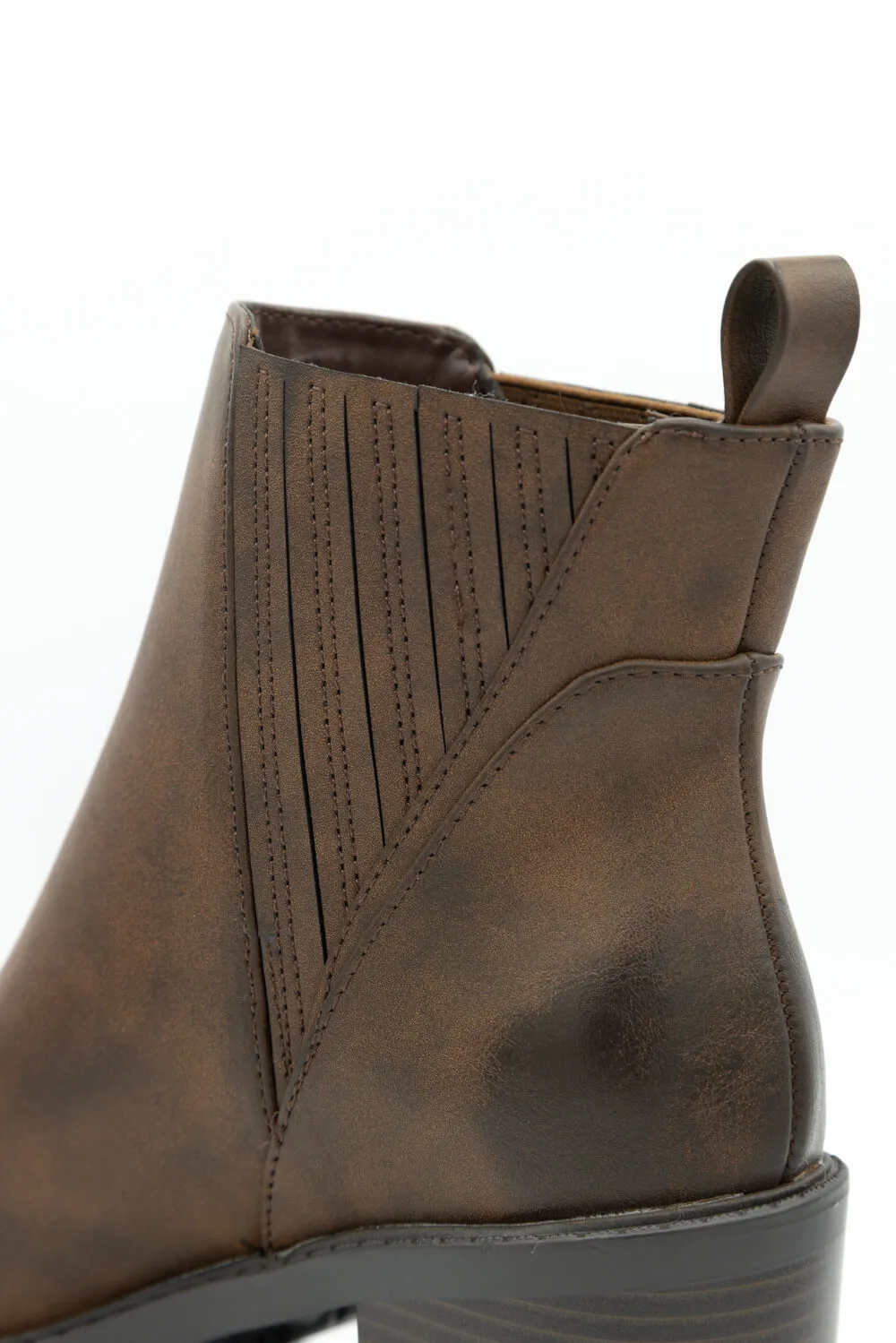 Soda Wisely Lug Booties for Women in Brown | WISELY-S BROWN