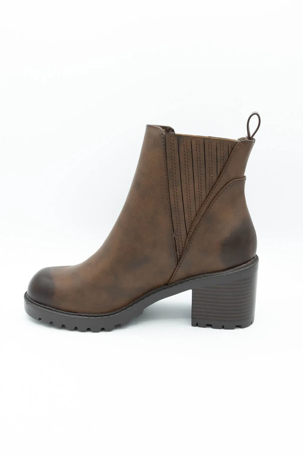 Soda Wisely Lug Booties for Women in Brown | WISELY-S BROWN