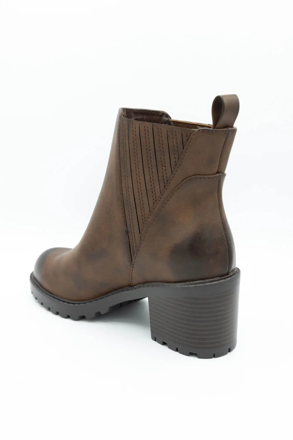 Soda Wisely Lug Booties for Women in Brown | WISELY-S BROWN