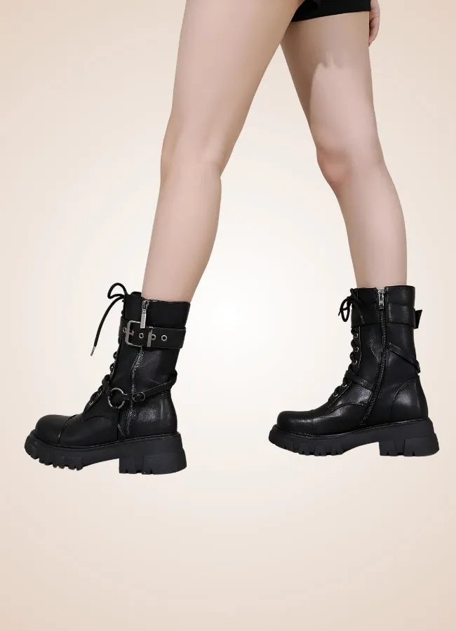 Steampunk Style Zipper Boots