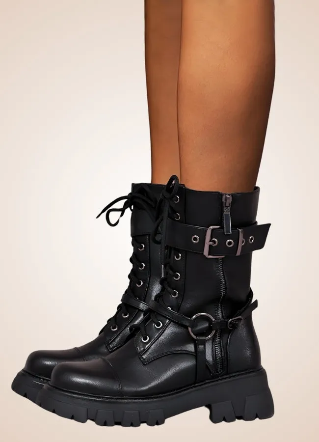 Steampunk Style Zipper Boots