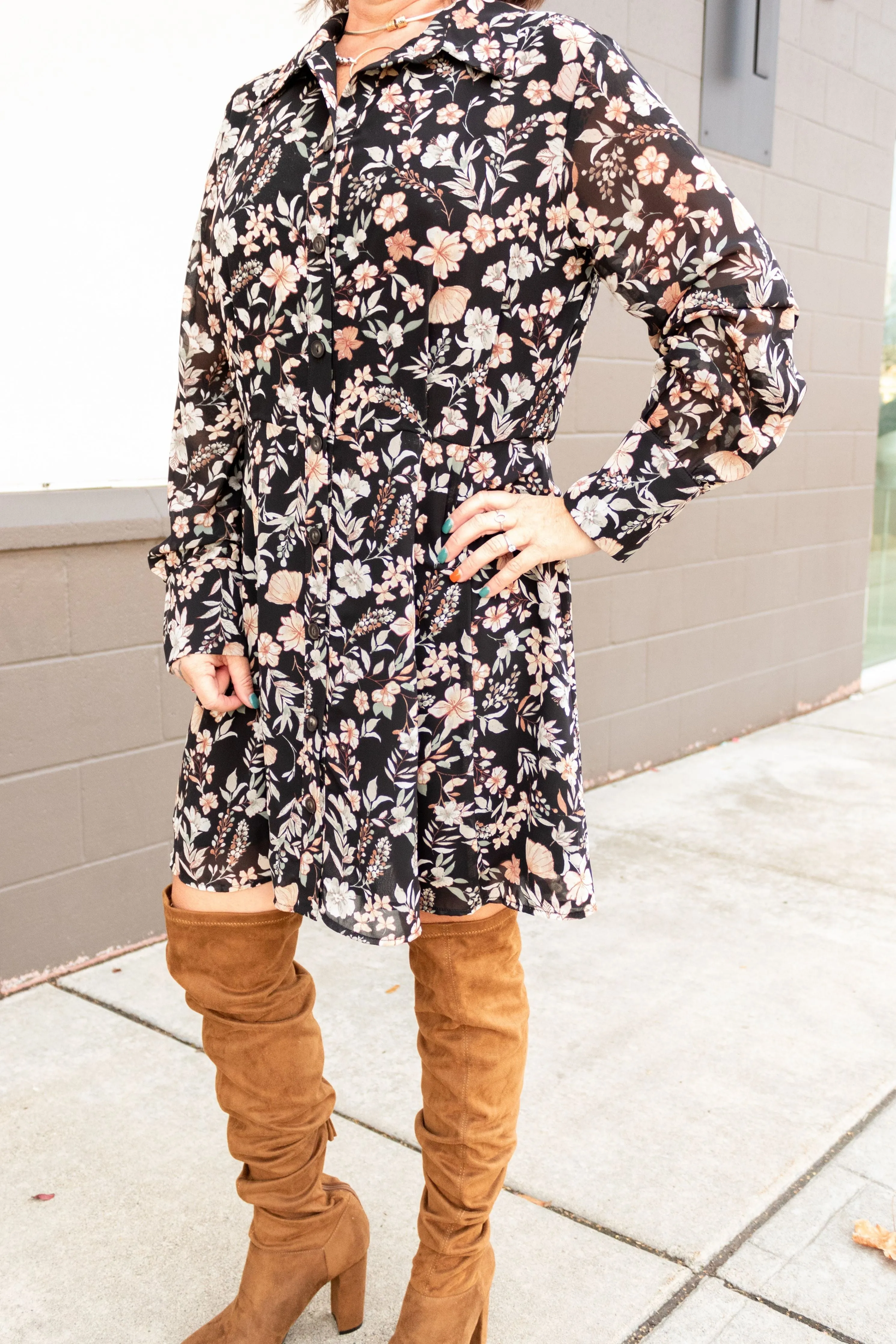 Stone Floral Mini Dress