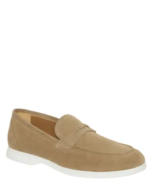 Suede Casual Loafer in Tan Castora