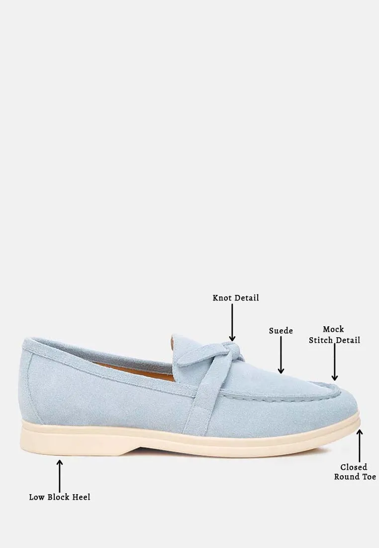 Suede Knot Detailed Loafers By Ruw
