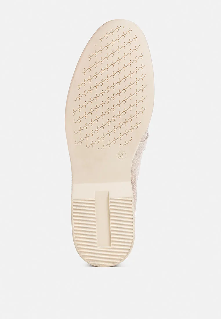 Suede Knot Detailed Loafers By Ruw