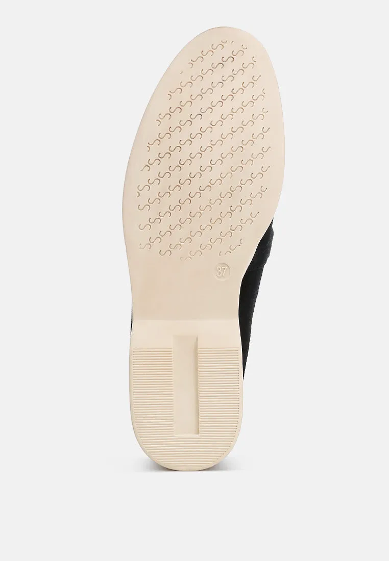Suede Knot Detailed Loafers By Ruw