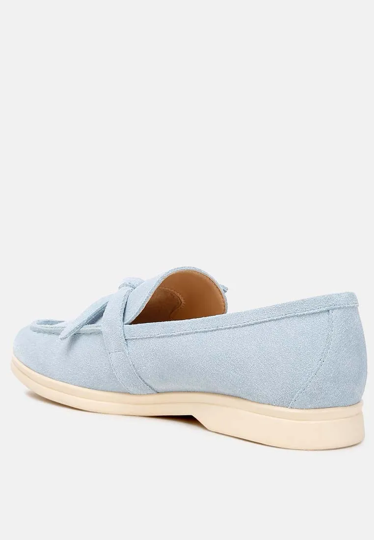 Suede Knot Detailed Loafers By Ruw