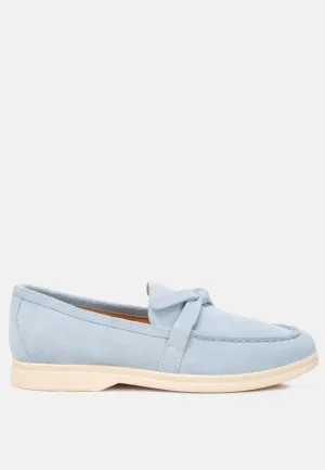 Suede Knot Detailed Loafers By Ruw
