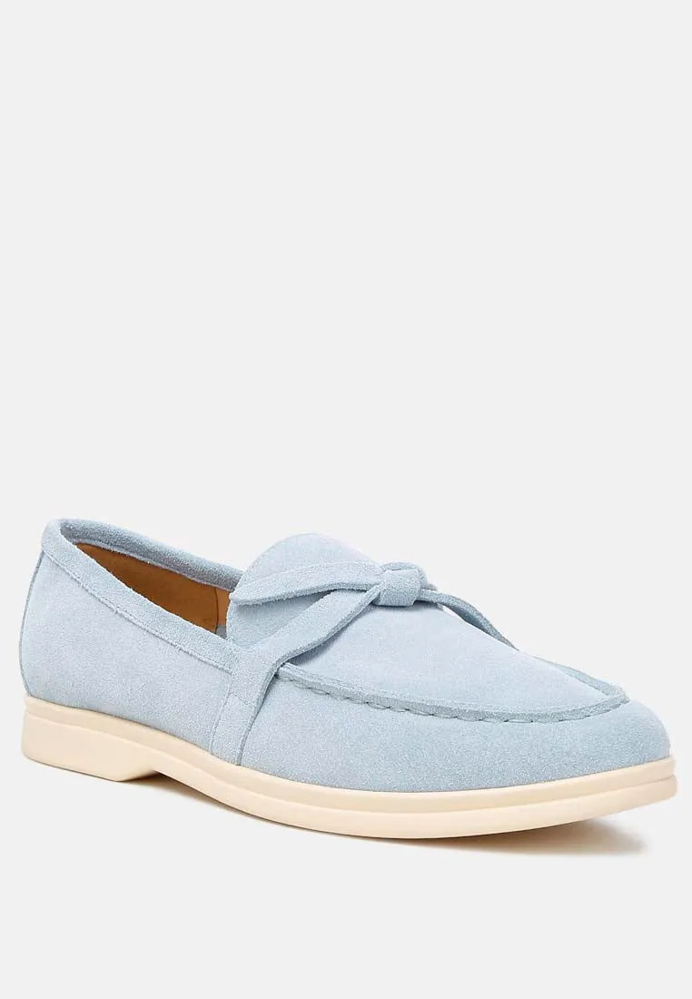 Suede Knot Detailed Loafers By Ruw