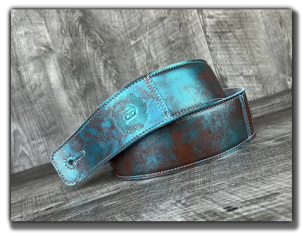 The Reticent - Cotton Candy Leather Guitar Strap