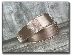 The Reticent - Rose Gold Leather Guitar Strap